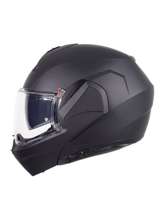 Pilot Flip-Back Duo SV Matt Black Flip-Up Motorcycle Helmet ECE 22.06 1700gr with Sunvisor