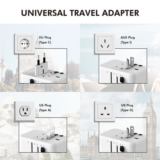 LogiLink Cable-Free Charger with 2 USB-A Ports and 1 USB-C Port 20W Power Delivery White (PA0356)