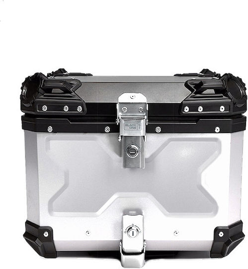 Black One Motorcycle Top Case Aluminum 45lt Silver