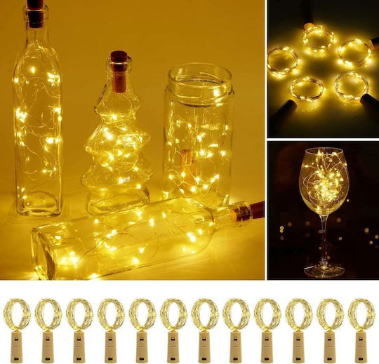 Διακοσμητικό Φωτιστικό Lights 2 LED Θερμό Λευκό Μπουκάλι 12τμχ 20εκ.