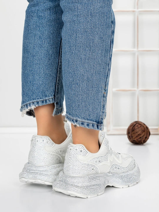 Damen-Flatform-Sneakers Weiß