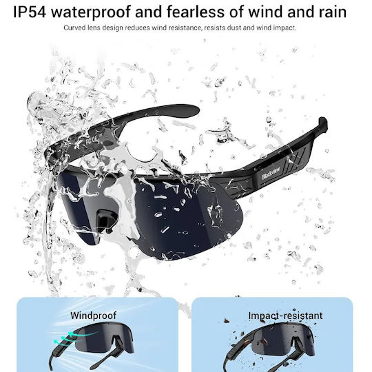 BlackView Fahrradbrille mit schwarzem Rahmen und dunklen Gläsern