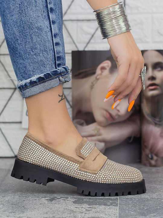 Mocasini pentru Femei de Culoare Kaki