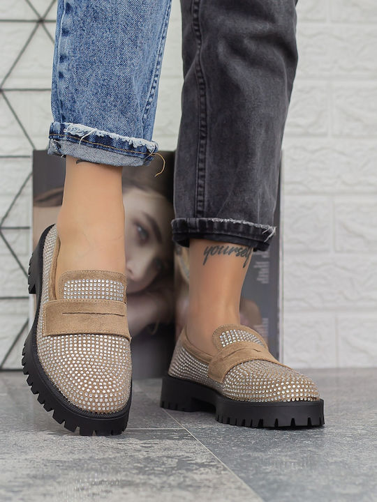 Mocasini pentru Femei de Culoare Kaki