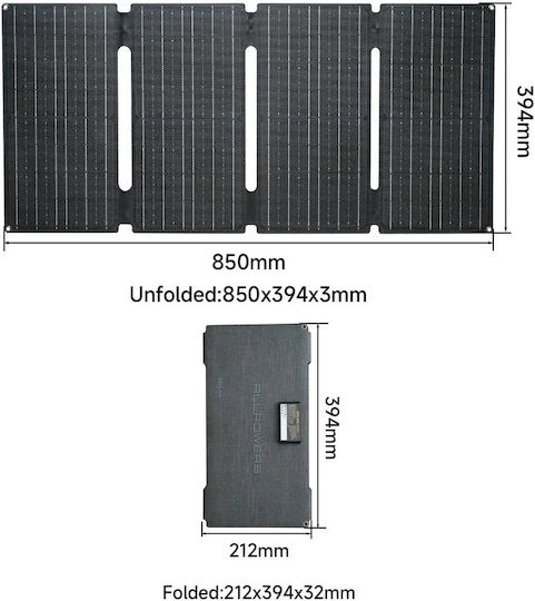 Allpowers Se60 60w Foldable Portable Solar Panel 25% Efficiency Ip68 Usb-c Usb-a 18v Dc 1.35 Kg