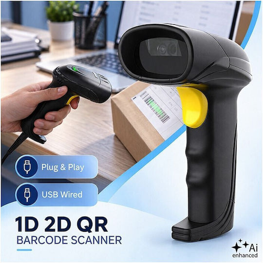 Qoltec Scanner Portabil cu Capabilitate de Citire Coduri de Bare 1D