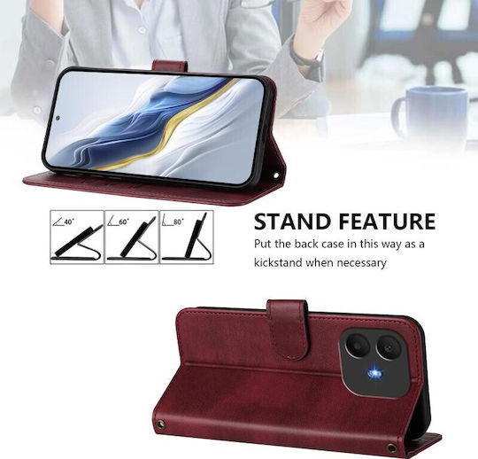 Калъф Портмоне Wine Red Tcl K70 4G K70 Power 4G