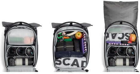 Schwarzer Kamerarucksack f\u00fcr Fotoapparate