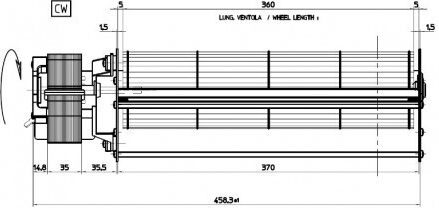 Tangentialventilator Fergas für Caminetti Montegrappa Pelletöfen Andere Ø80 mm Förderleistung 258 m³/h