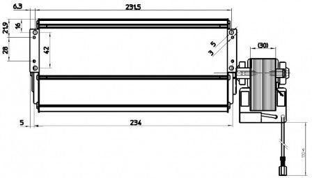 Ventilator Tangențial Fergas pentru Sobă pe Peleți Ambiente E Calore, Altele, Ø65 mm, Debit 184 m³/h