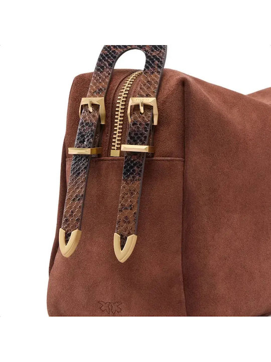 Classic Leather Women's Shoulder / Crossbody Bag Suede Castano Intenso