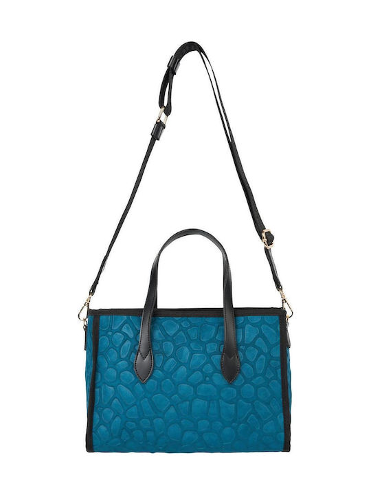 Petrolblaue Damen-Schultertasche