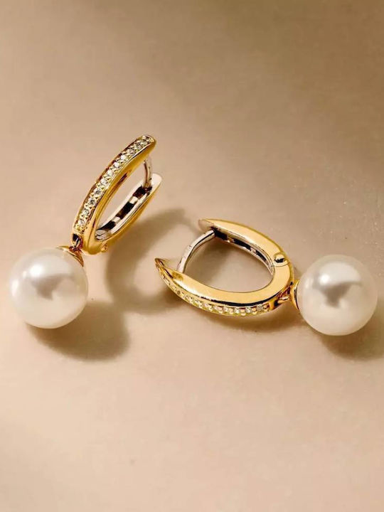 Ti Sento Women's Pearl Zircon Earrings 925 Silver 78092yp