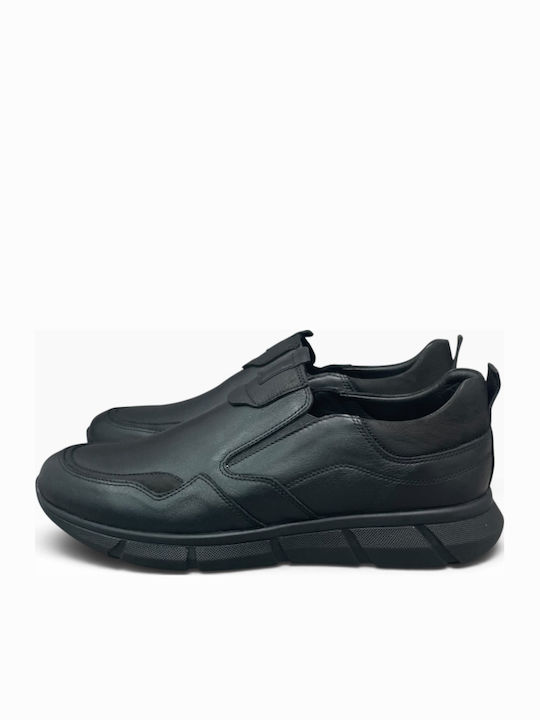 Black Leather Men's Casual Shoes