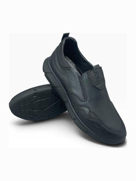 Black Leather Men's Casual Shoes