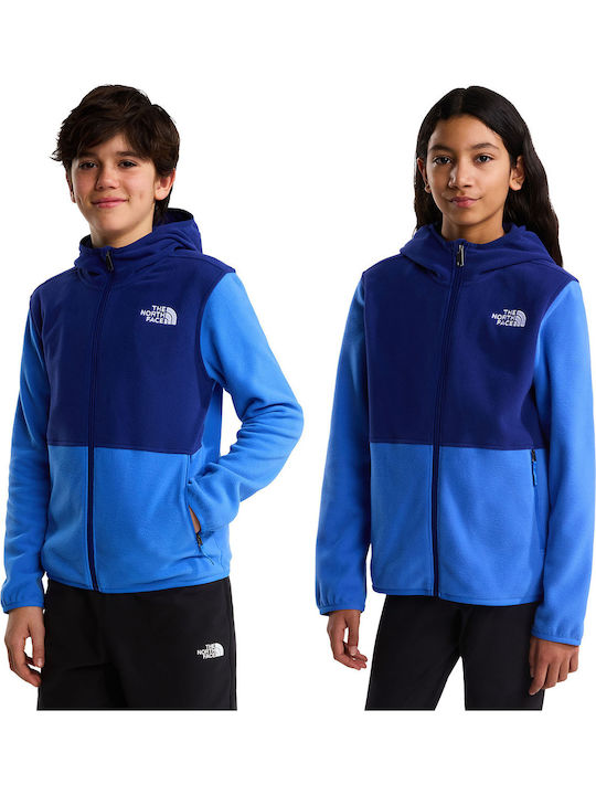 Kids Fleece Hooded Jacket Navy Blue Glacier