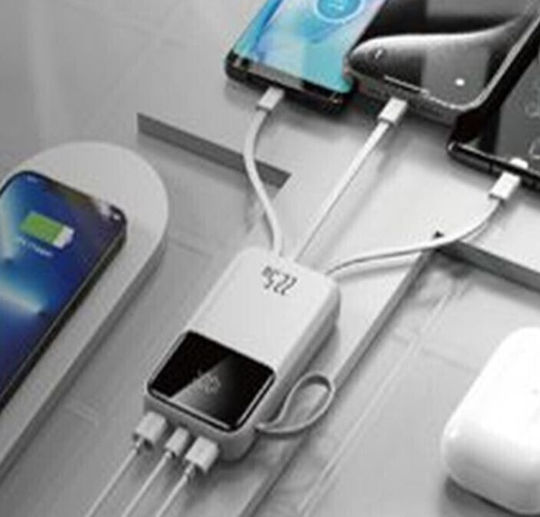 Andowl Q-DC268 Powerbank 12000 mAh 22,5 W mit 2 USB-A-Anschlüssen und USB-C-Anschluss Weiß