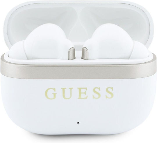 Glossy Gold Lineprinted Classic Logo Earbud Bluetooth Handsfree Ακουστικά με Θήκη Φόρτισης Χρυσά