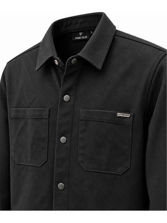 Дългоръкав Overshirt със Стандартна Кройка в Черен Цвят