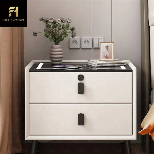 Metal Grey Bedside Table 40x40x60cm