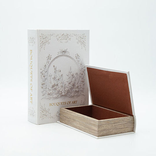 Set de Cutii Decorative din Lemn în Formă de Carte 27x18x7cm 2 Bucăți