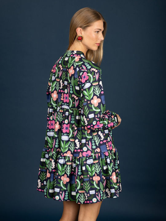 Nicole Mini Σεμιζιέ Φόρεμα Floral