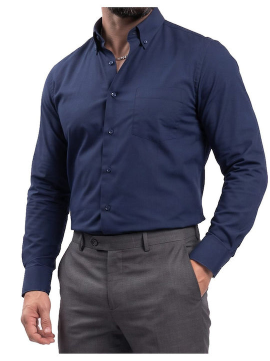 Lexton Cămașă cu Mâneci Lungi, Regular Fit, Navy