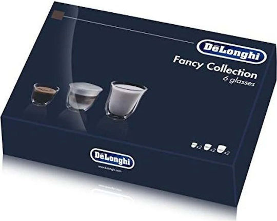 De'Longhi Latte Macchiato Cană Ceramică Transparentă 90ml 2buc