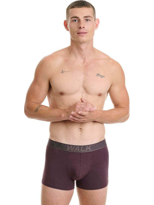 Men's Burgundy Printed Boxer