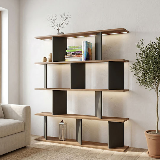 Bücherregal Ratu Anthrazit 120x24.6x141cm Bücherregal Ratu Anthrazit 120x24.6x141cm