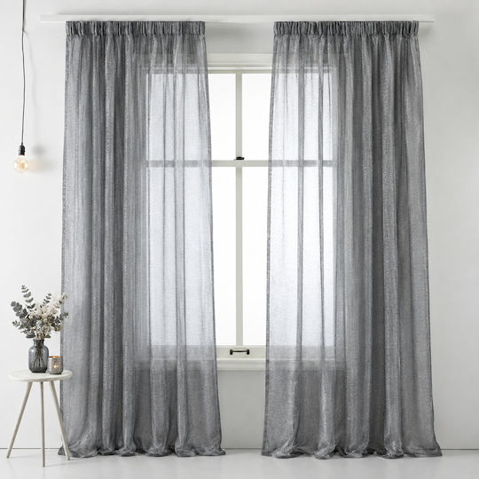Saray Home Perdea Fereastră Cu Coafură Gri 280x140cm