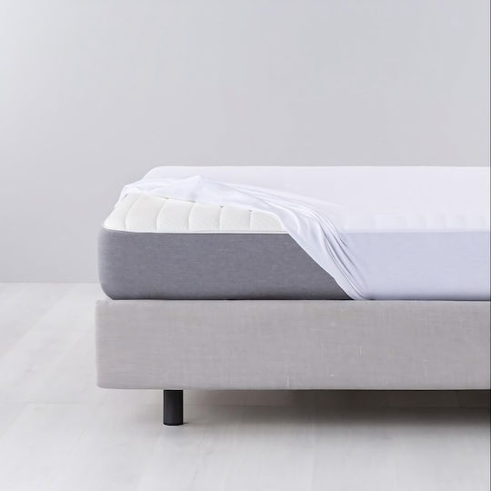 La Luna Протекторно Еπίστρωμα Полу Двойно Водоустойчиво Tencel Бяло 110x200+35см