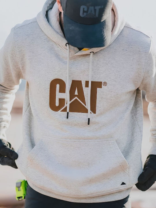 Caterpillar Fleece-Sweatshirt mit Kapuze 360 g/m² Cremebeige 1050048