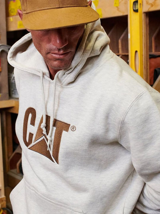 Caterpillar Fleece-Sweatshirt mit Kapuze 360 g/m² Cremebeige 1050048