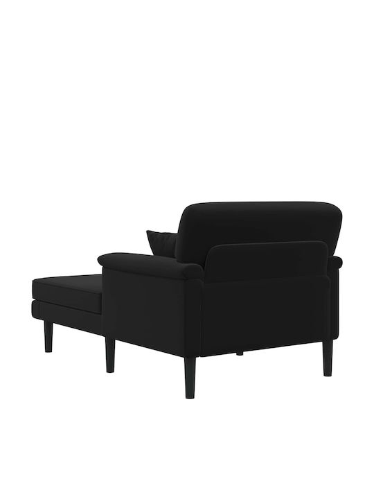 Modern Velvet Black Recliner 101x174x90 cm