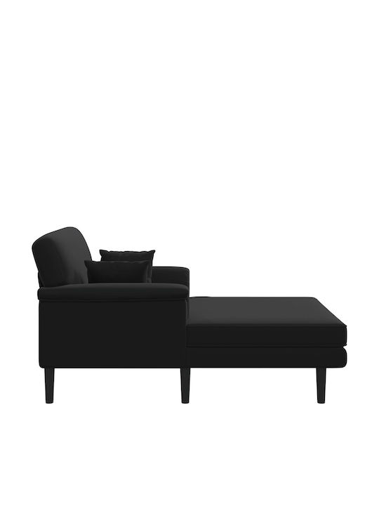 Modern Velvet Black Recliner 101x174x90 cm