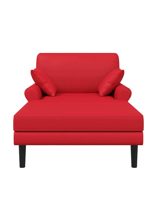 Modern Recliner from Faux Leather Red W106xD174xH86cm