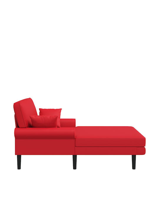 Modern Recliner from Faux Leather Red W106xD174xH86cm