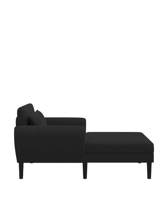 Modern Recliner Velvet Black W94xD168xH83cm