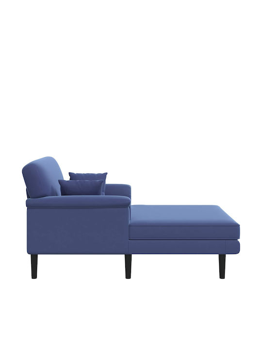 Șezlong Modern Din Catifea Albastru 101x174x90 cm