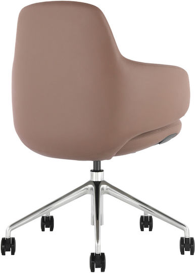 ErgoAction Riva Glossy Офис Стол С Кафяви Подлакътници