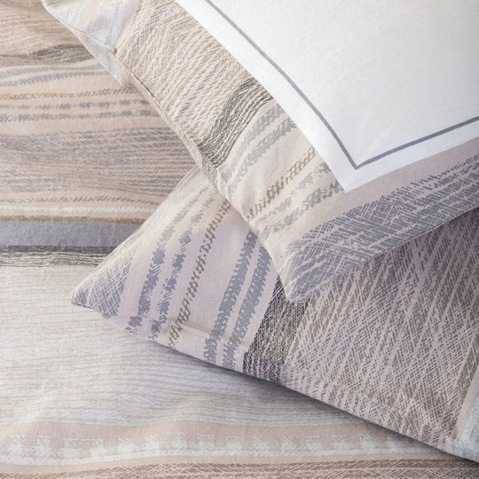 Nima Seya Super-Double Bed Sheet Set 240x260cm Beige-Grey (4 pcs)