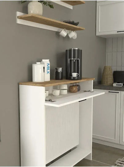 Wooden White Console L90xW25xH100cm