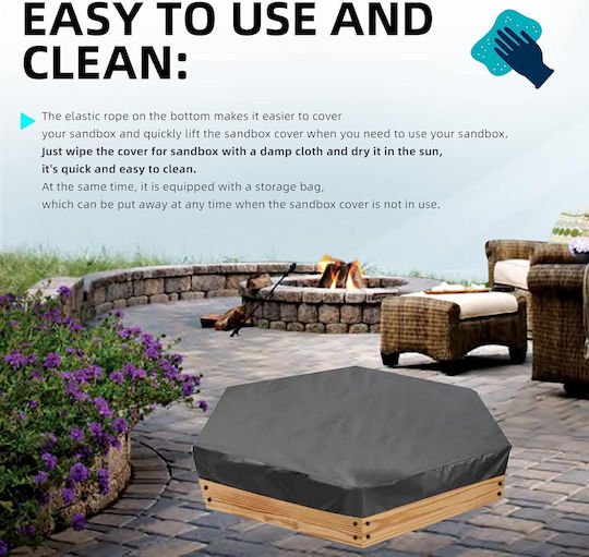 Waterproof Protective Dining Table Cover Sandbox Cover 230x200cm In Black Color