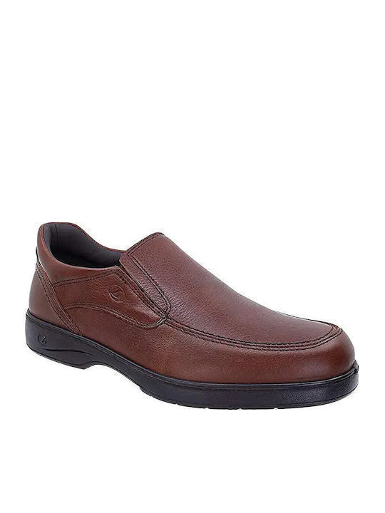 Leather Men's Moccasins in Tabac Brown