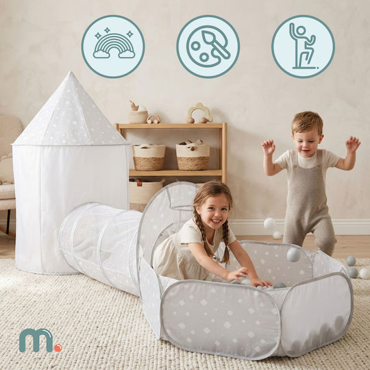 Mamabrum Яма за топки с тунел Сива за 3+ години