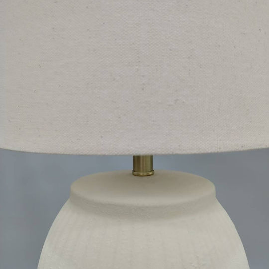 Liberta Ceramic Table Lamp with White Shade and Base