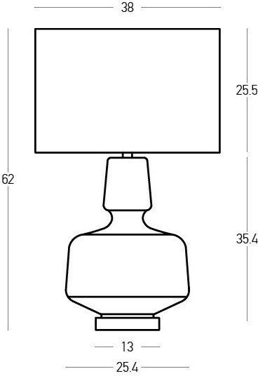 Zambelis Lights Vion Tischlampe aus Glas für E27-Fassung mit weißem Schirm und braunem Fuß