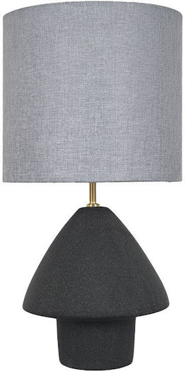 Zambelis Lights Ceramic Table Lamp for E27 Socket with Grey Shade and Black Base Zambelis Lights Ceramic Table Lamp for E27 Socket with Grey Shade and Black Base