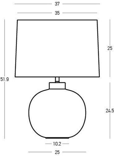 Zambelis Lights Ceramic Table Lamp for E27 Bulb with Beige Shade and White Base